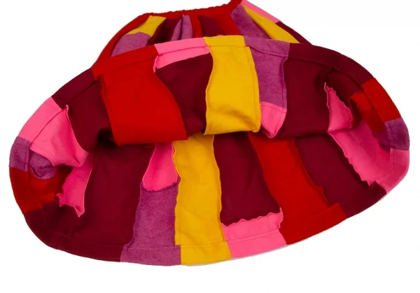 新品!コムコム コムデギャルソンCOMME des GARCONS フェルトパッチワーク切替スカート マルチXS K-103768_008