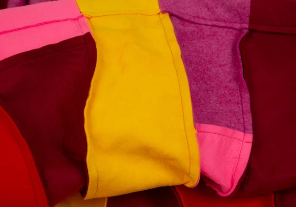 新品!コムコム コムデギャルソンCOMME des GARCONS フェルトパッチワーク切替スカート マルチXS K-103768_009