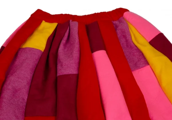 新品!コムコム コムデギャルソンCOMME des GARCONS フェルトパッチワーク切替スカート マルチXS K-103768_011