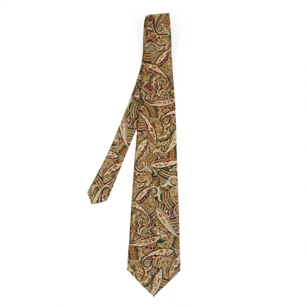 キャサリンハムネットKATHARINE HAMNETT ペイズリープリントネクタイ ベージュ緑 K-103779_001
