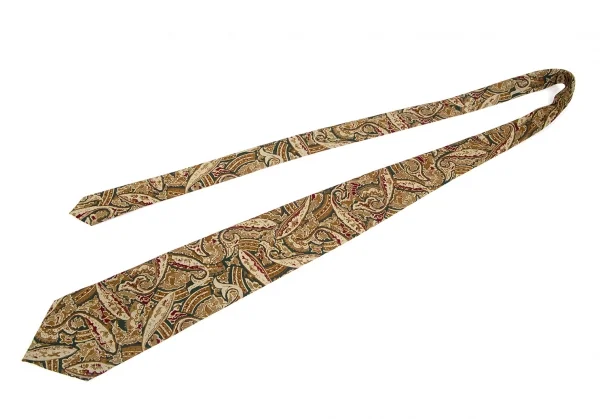 キャサリンハムネットKATHARINE HAMNETT ペイズリープリントネクタイ ベージュ緑 K-103779_002