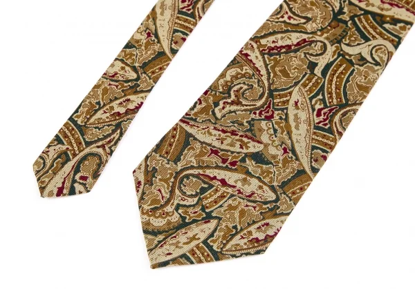 キャサリンハムネットKATHARINE HAMNETT ペイズリープリントネクタイ ベージュ緑 K-103779_003