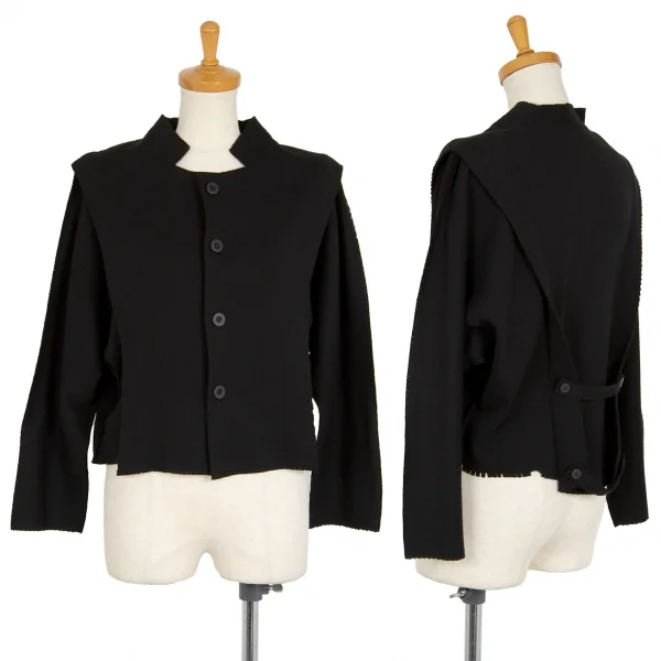 イッセイミヤケISSEY MIYAKE A-POC INSIDE コットンナイロンピンキングカットジャケット 黒2 K-103783_001