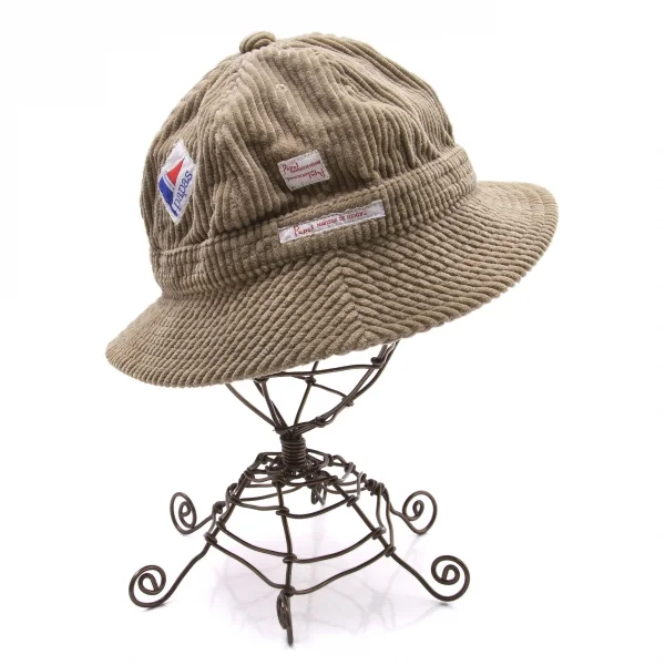 パパスPapas 太コーデュロイパッチメトロハット モカベージュL K-103792_005