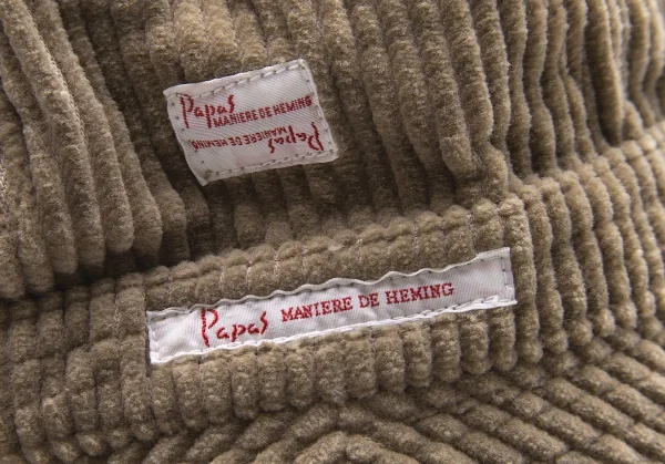 パパスPapas 太コーデュロイパッチメトロハット モカベージュL K-103792_006