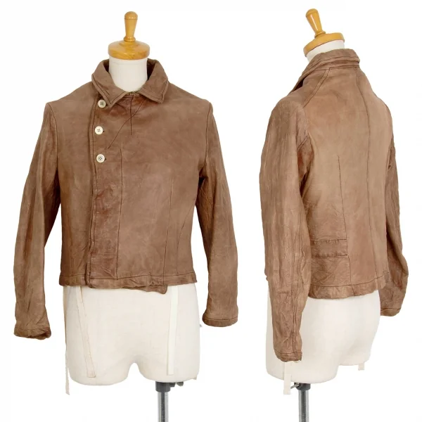 コムコム コムデギャルソンCOMME des GARCONS製品染めラムレザージャケット 茶M K-103807_001