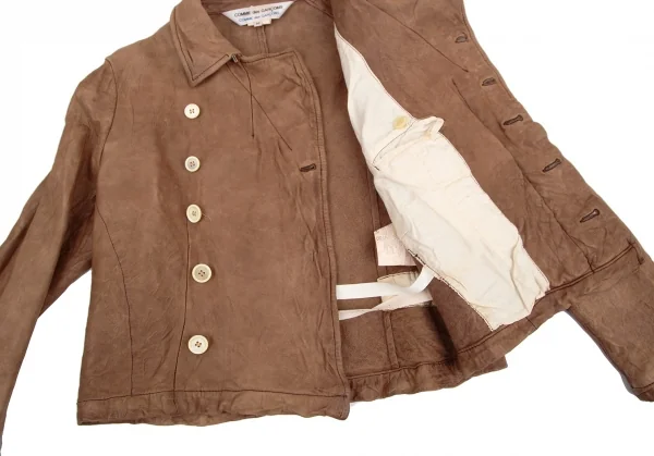 コムコム コムデギャルソンCOMME des GARCONS製品染めラムレザージャケット 茶M K-103807_010