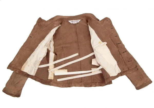 コムコム コムデギャルソンCOMME des GARCONS製品染めラムレザージャケット 茶M K-103807_011