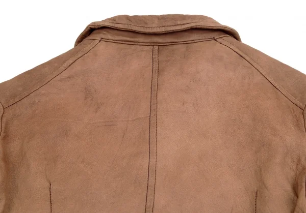 コムコム コムデギャルソンCOMME des GARCONS製品染めラムレザージャケット 茶M K-103807_014