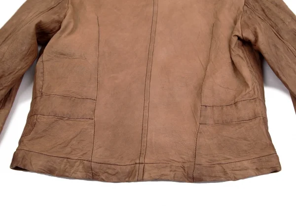 コムコム コムデギャルソンCOMME des GARCONS製品染めラムレザージャケット 茶M K-103807_015