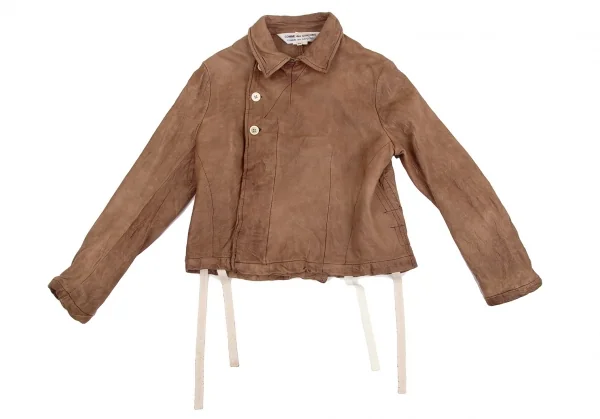 コムコム コムデギャルソンCOMME des GARCONS製品染めラムレザージャケット 茶M K-103807_002