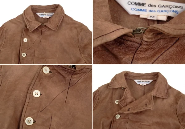 コムコム コムデギャルソンCOMME des GARCONS製品染めラムレザージャケット 茶M K-103807_003