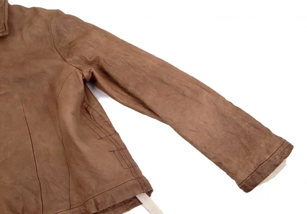 コムコム コムデギャルソンCOMME des GARCONS製品染めラムレザージャケット 茶M K-103807_004