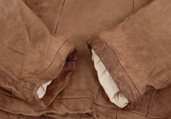 コムコム コムデギャルソンCOMME des GARCONS製品染めラムレザージャケット 茶M K-103807_005