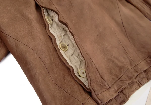 コムコム コムデギャルソンCOMME des GARCONS製品染めラムレザージャケット 茶M K-103807_009