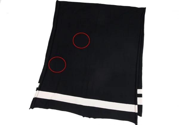 コムデギャルソンオムプリュスCOMME des GARCONS HOMME PLUS ラインウール大判マフラー 黒オフ K-103810_002