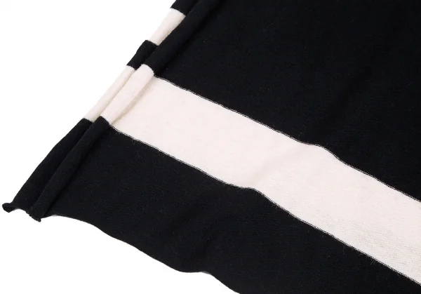 コムデギャルソンオムプリュスCOMME des GARCONS HOMME PLUS ラインウール大判マフラー 黒オフ K-103810_006