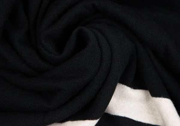 コムデギャルソンオムプリュスCOMME des GARCONS HOMME PLUS ラインウール大判マフラー 黒オフ K-103810_007