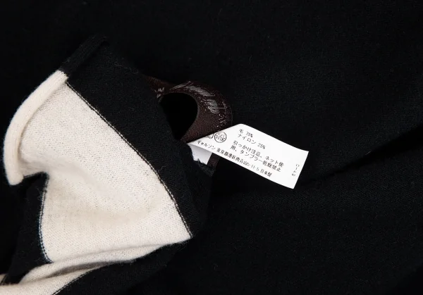 コムデギャルソンオムプリュスCOMME des GARCONS HOMME PLUS ラインウール大判マフラー 黒オフ K-103810_008