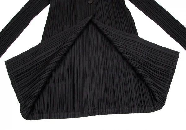 プリーツプリーズPLEATS PLEASE プリーツ6Bステンカラーコート 黒M位 K-103815_010