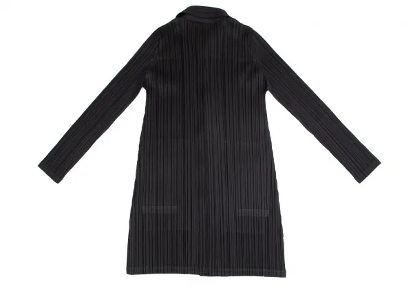 プリーツプリーズPLEATS PLEASE プリーツ6Bステンカラーコート 黒M位 K-103815_011