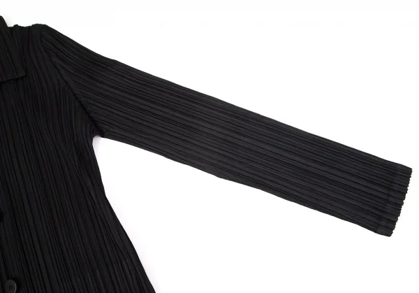 プリーツプリーズPLEATS PLEASE プリーツ6Bステンカラーコート 黒M位 K-103815_006