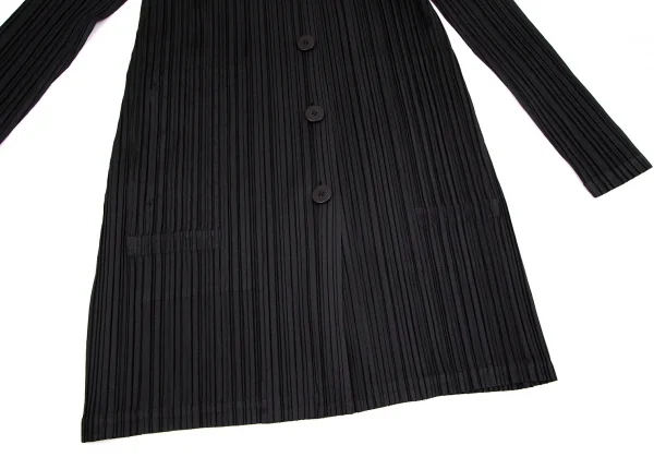 プリーツプリーズPLEATS PLEASE プリーツ6Bステンカラーコート 黒M位 K-103815_008