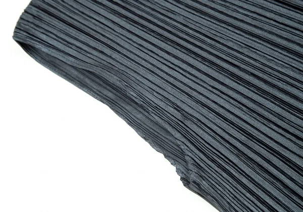 プリーツプリーズPLEATS PLEASE ウエスト切替シャイニーワンピース ネイビーM位 K-103846_005