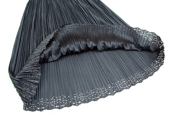 プリーツプリーズPLEATS PLEASE ウエスト切替シャイニーワンピース ネイビーM位 K-103846_009