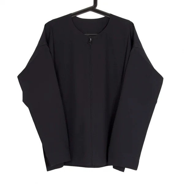 イッセイミヤケ アイム メンISSEY MIYAKE IM MEN FLAT ノーカラージップブルゾン ダークネイビー3 K-103851_001