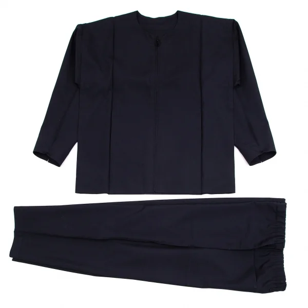 イッセイミヤケ アイム メンISSEY MIYAKE IM MEN FLAT ノーカラージップブルゾン ダークネイビー3 K-103851_015