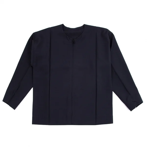 イッセイミヤケ アイム メンISSEY MIYAKE IM MEN FLAT ノーカラージップブルゾン ダークネイビー3 K-103851_002