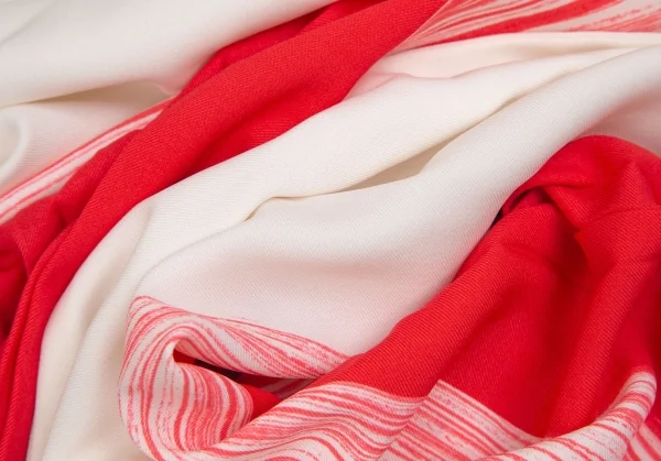 イッセイミヤケISSEY MIYAKE 132 5. ペイントプリーツVネックワンピース 白赤M位 K-103883_019