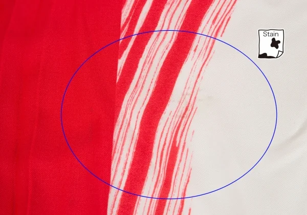 イッセイミヤケISSEY MIYAKE 132 5. ペイントプリーツVネックワンピース 白赤M位 K-103883_008