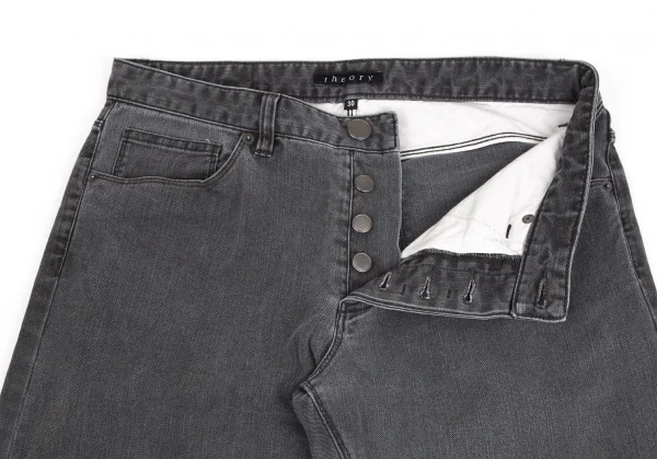 セオリーTheory ストレッチスキニーウォッシュドデニムパンツ ブラック30 K-103893_005