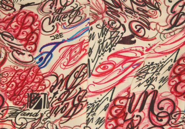 コムデギャルソン オムプリュスCOMME des GARCONS HOMME PLUS ストレッチタトゥープリントスワロウテイルジャケット クリーム赤L K-103903_013