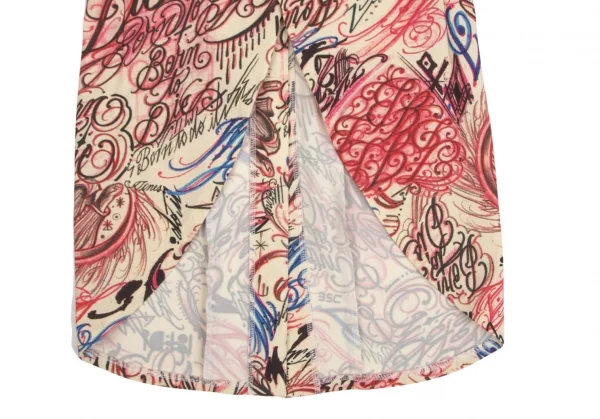 コムデギャルソン オムプリュスCOMME des GARCONS HOMME PLUS ストレッチタトゥープリントスワロウテイルジャケット クリーム赤L K-103903_008