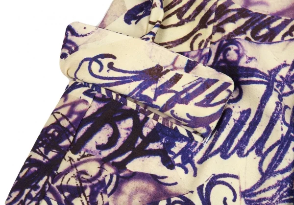 コムデギャルソン オムプリュスCOMME des GARCONS HOMME PLUS ストレッチタトゥープリントジャケット クリーム青L K-103904_009