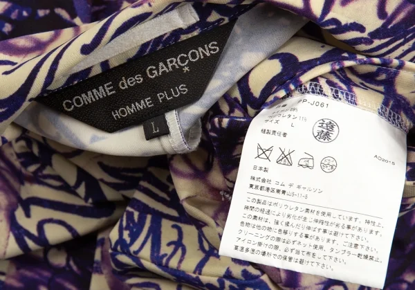 コムデギャルソン オムプリュスCOMME des GARCONS HOMME PLUS ストレッチタトゥープリントジャケット クリーム青L K-103904_016