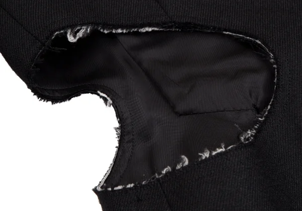 コムデギャルソン オムプリュスCOMME des GARCONS HOMME PLUS オールドギャバくり抜きホーリーチェスターコート 黒M K-103906_010