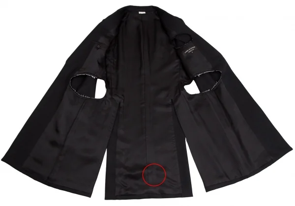 コムデギャルソン オムプリュスCOMME des GARCONS HOMME PLUS オールドギャバくり抜きホーリーチェスターコート 黒M K-103906_011