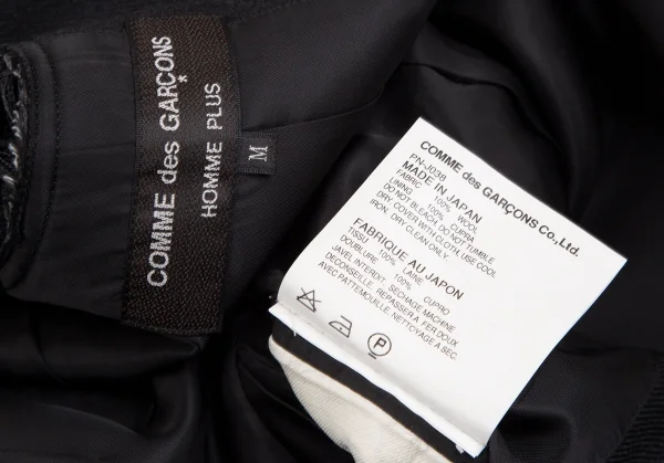 コムデギャルソン オムプリュスCOMME des GARCONS HOMME PLUS オールドギャバくり抜きホーリーチェスターコート 黒M K-103906_018