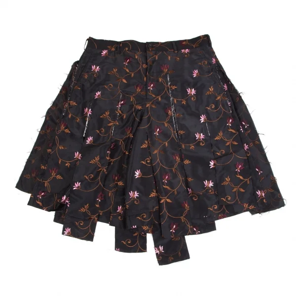 コムデギャルソン オムプリュスCOMME des GARCONS HOMME PLUS ボタニカルエンブロイダリー短冊カットオフハーフパンツ