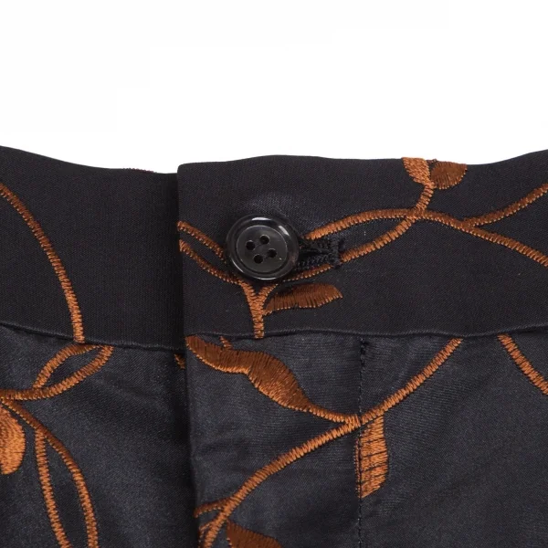 コムデギャルソン オムプリュスCOMME des GARCONS HOMME PLUS ボタニカルエンブロイダリー短冊カットオフハーフパンツ 黒XL K-103908_003