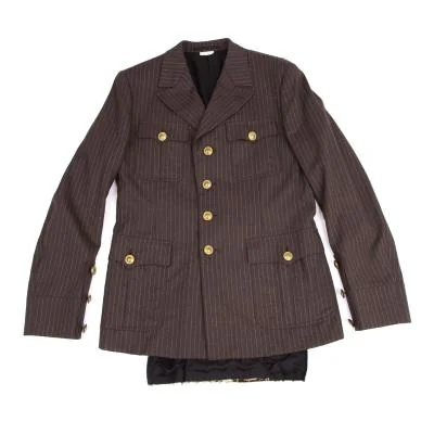 コムデギャルソン オムプリュスCOMME des GARCONS HOMME PLUS バックレオパード切替ストライプオフィサージャケット