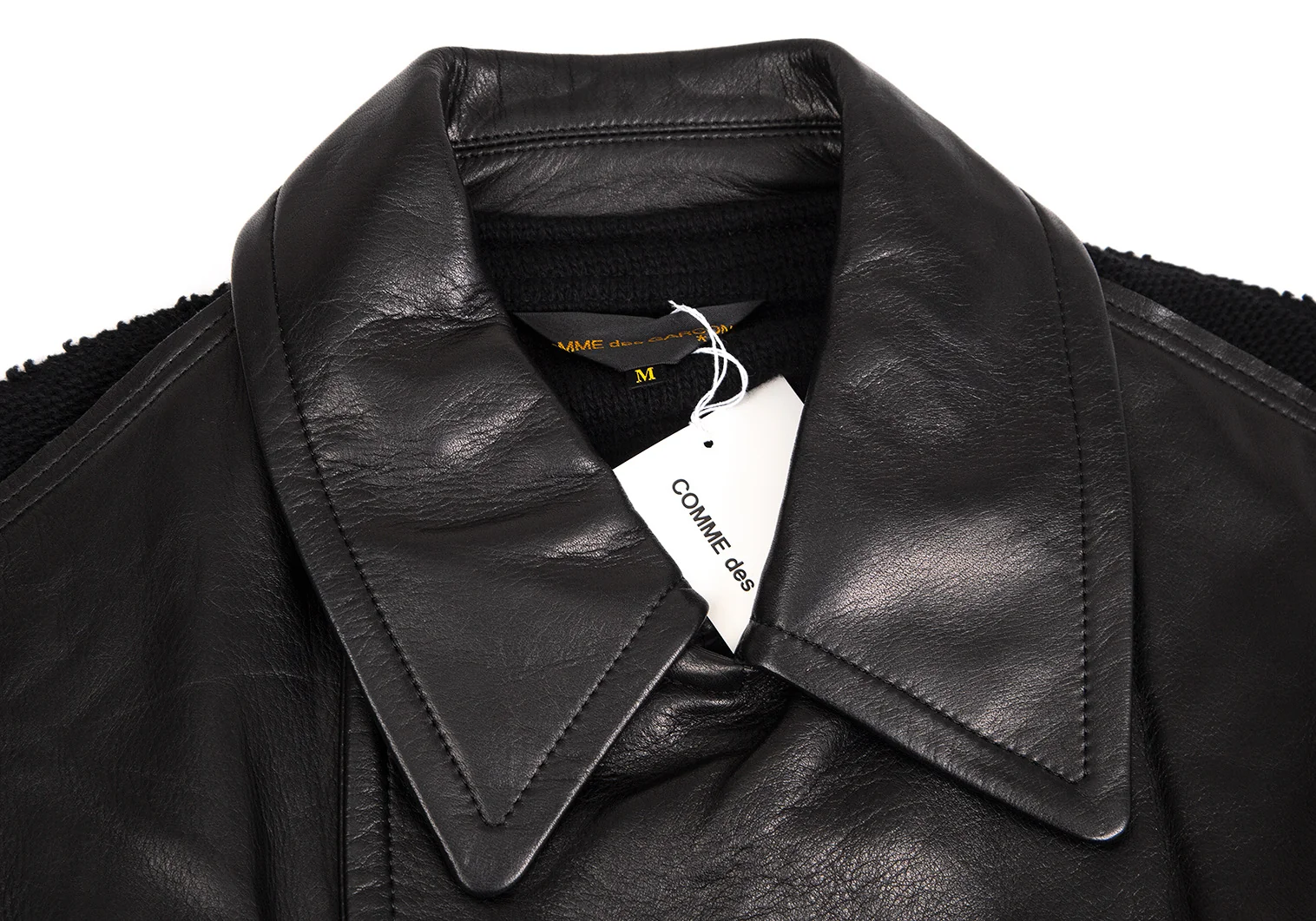 新品!コムデギャルソンCOMME des GARCONSバックニット切替レザーダブル