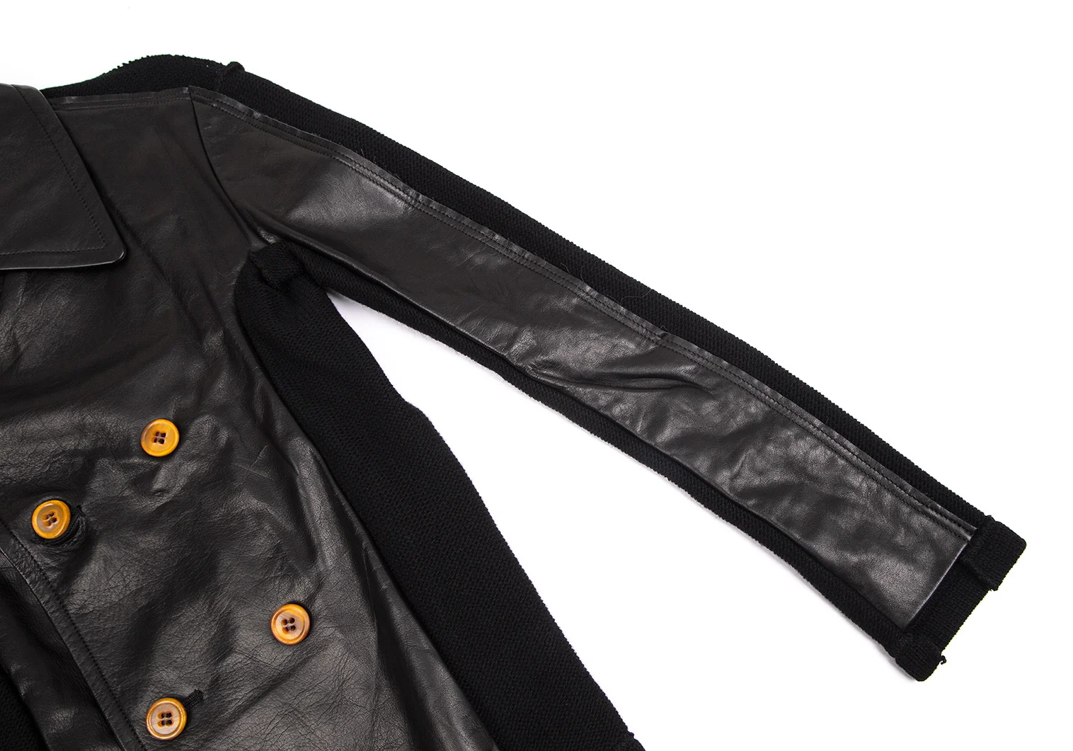 新品!コムデギャルソンCOMME des GARCONSバックニット切替レザーダブル