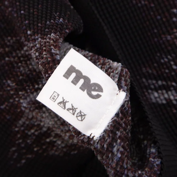 イッセイミヤケ ミーISSEY MIYAKE me ファー柄プリントボックスプリーツ5分袖カットソー 黒グレーFree K-103955_013