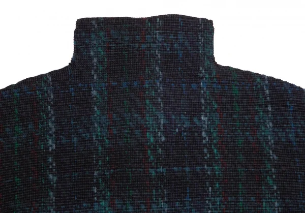 イッセイミヤケ ミーISSEY MIYAKE me チェックプリントボックスプリーツジップアップブルゾン 深緑他Free K-103959_010