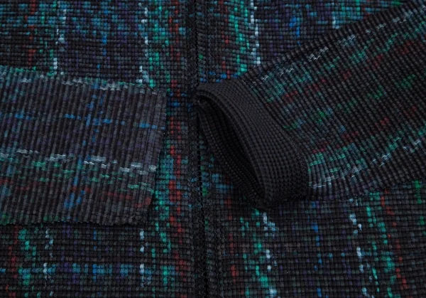 イッセイミヤケ ミーISSEY MIYAKE me チェックプリントボックスプリーツジップアップブルゾン 深緑他Free K-103959_006